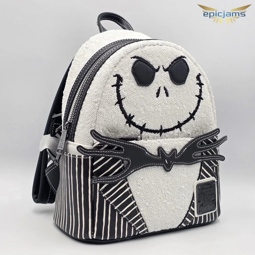 Loungefly Disney The Nightmare Before Christmas Jack Skellington Sequin Backpack - Picture 2 of 7